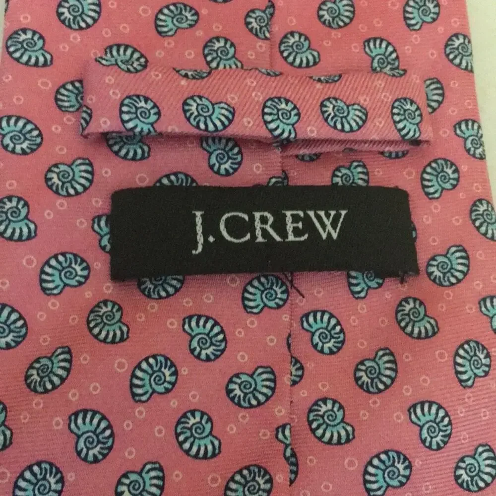 J. Crew 100% silk snail shell print neck tie
